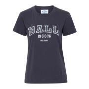 Midnight Dames T-shirt met Coole Print Ball , Blue , Dames