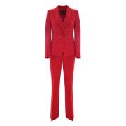 Elegant Double-Breasted Jacket and Trousers Kocca , Red , Dames