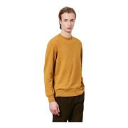 Kasjmier Ribgebreide Crew Neck Sweater Massimo Alba , Yellow , Heren