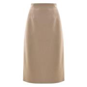 Viscose Rok met Strakke Lijnen Kocca , Beige , Dames