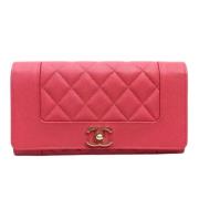 Pre-owned Leather wallets Chanel Vintage , Pink , Dames