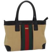 Pre-owned Canvas totes Gucci Vintage , Beige , Dames