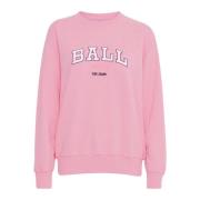 Sportieve Sweatshirt met Slimme Borduursels Ball , Pink , Dames