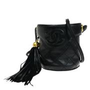 Pre-owned Leather chanel-bags Chanel Vintage , Black , Dames