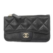 Pre-owned Leather wallets Chanel Vintage , Black , Dames