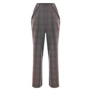 Tartan patroon broek met plooien Kocca , Brown , Dames