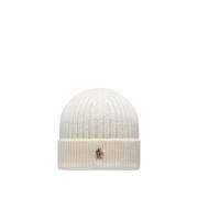 Warme Gebreide Beanie Muts Moncler , Beige , Heren