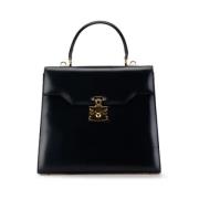 Pre-owned Leather handbags Gucci Vintage , Black , Dames