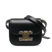 Pre-owned Leather shoulder-bags Celine Vintage , Black , Dames