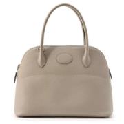 Pre-owned Leather handbags Hermès Vintage , Gray , Dames