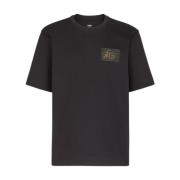 Canvas Patch Crew-neck T-shirts en Polos Fendi , Black , Heren