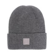 Grijze Beanie FF Label Fendi , Gray , Heren