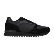 Zwarte Suède Lage Sneakers Hugo Boss , Black , Heren