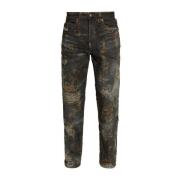 Blauwe Denim Jeans Diesel , Blue , Heren