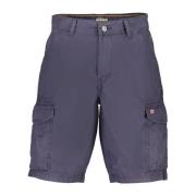 Blauwe Bermuda Shorts met Logo Napapijri , Blue , Heren