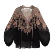 Shirt met strik Zimmermann , Black , Dames