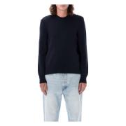 Navy Blue Sailor Crew Neck Sweater Ami Paris , Blue , Heren