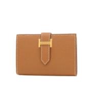 Pre-owned Leather wallets Hermès Vintage , Brown , Dames