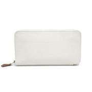 Pre-owned Leather wallets Hermès Vintage , White , Dames