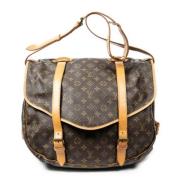 Pre-owned Canvas handbags Louis Vuitton Vintage , Brown , Dames