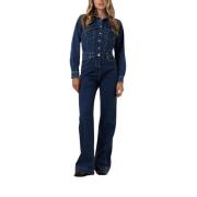 Elegante Blauwe Jumpsuit Luxe Lady 7 For All Mankind , Blue , Dames