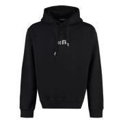 Geribbelde Katoenen Hoodie Dsquared2 , Black , Heren