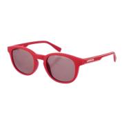 Ovale/Circulaire Acetaat Zonnebril met Spiegeleffect Lacoste , Red , H...