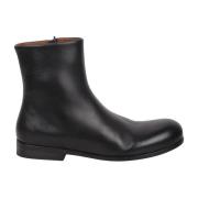 Zijrits Leren Enkellaars Marsell , Black , Dames