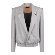 Klassieke Blazer met Diepe Halslijn Ssheena , Gray , Dames