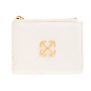 Leren portemonnee Off White , Beige , Dames