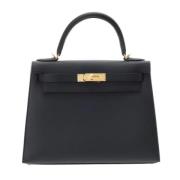 Pre-owned Leather handbags Hermès Vintage , Black , Dames