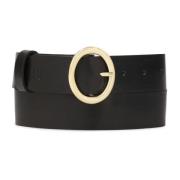 Klassieke zwarte riem met ronde gesp Kazar , Black , Dames