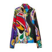 Grafische Print Zijden Overhemd Paars Emilio Pucci , Multicolor , Dame...