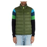 Opvouwbare mouwloze gewatteerde bodywarmer met logoprint Sun68 , Green...