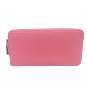 Pre-owned Leather wallets Hermès Vintage , Pink , Dames