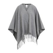 Luxe Grijze Wollen Jas Fabiana Filippi , Gray , Dames