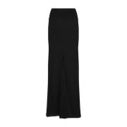 Zwarte Wijd Uitlopende Lange Rok Rick Owens , Black , Dames