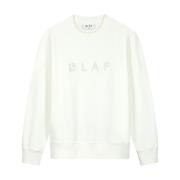 Stijlvolle Crewneck Kruissteek Sweater Olaf Hussein , White , Heren