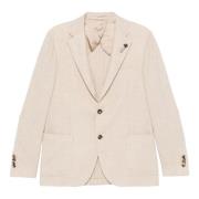 Luxe Wol Kasjmier Jas Lardini , Beige , Heren