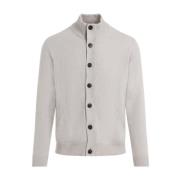 Sand Cashmere Zip Blouson Sweatshirt Brioni , Beige , Heren