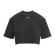 Grijze T-shirts Polos voor vrouwen Off White , Gray , Dames