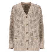 Paillet V-Hals Cardigan Trui Beige D.Exterior , Beige , Dames