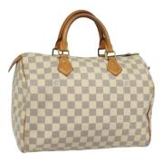 Pre-owned Canvas handbags Louis Vuitton Vintage , White , Dames