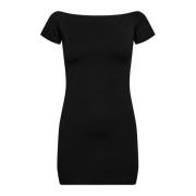 Off-Shoulder Jurk voor herfstdagen Designers Remix , Black , Dames