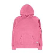 Zware Katoenen Raglan Mouw Hoodie Edwin , Pink , Heren