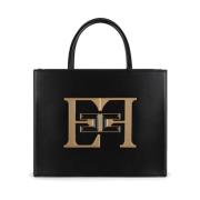 Stijlvolle Logo Handtas met Schouderband Elisabetta Franchi , Black , ...