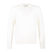 Merino Wool Crewneck Sweater Ballantyne , White , Heren