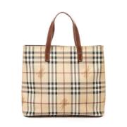 Pre-owned Coated canvas totes Burberry Vintage , Beige , Dames