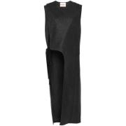 Lange Heren Melange Zwarte Vest Plan C , Black , Dames