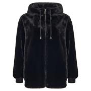 Chique Faux Fur Coat Neve - Zwart Cesare Gaspari , Black , Dames